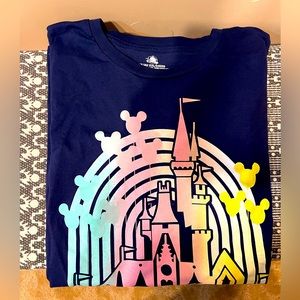 🏰 SHIPS FREE Navy Blue & Rainbow Cinderella Castle Walt Disney World T (XXL) 🏰